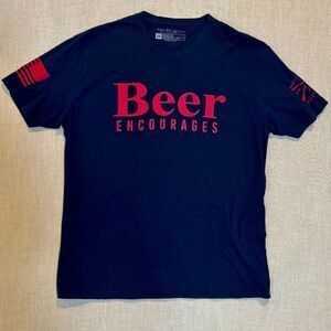 Grunt Style Beer Encourages Graphic T-Shirt Men’s 2XL Black Patriotic Tee